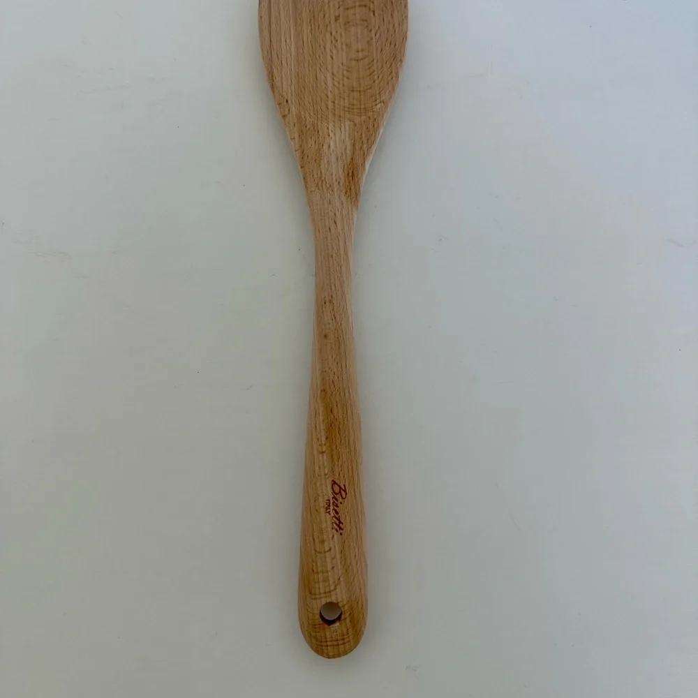 Bisetti European Beechwood Cooking Spoon Natural Finish 12” Made In Italy
